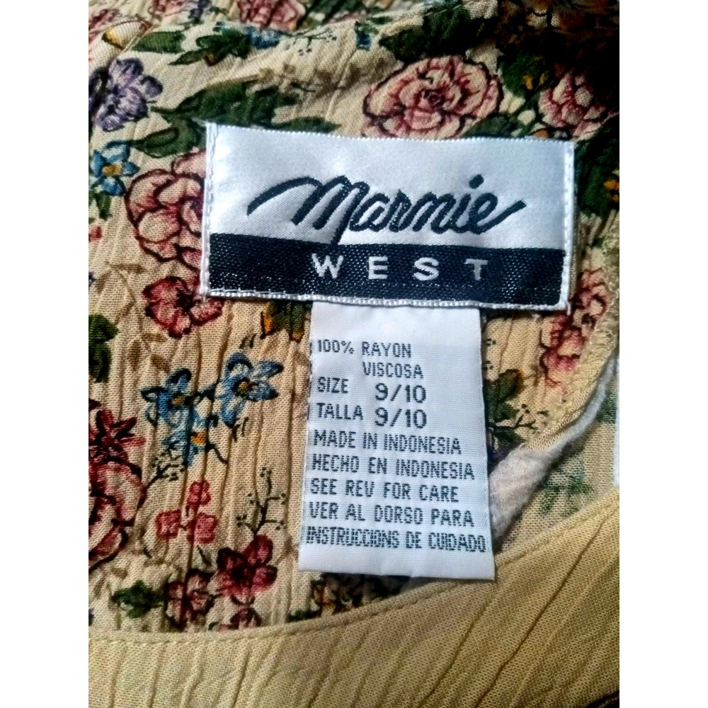 Marnie West vintage tan floral open front maxi dress, Size 9/10 - Picture 7 of 7